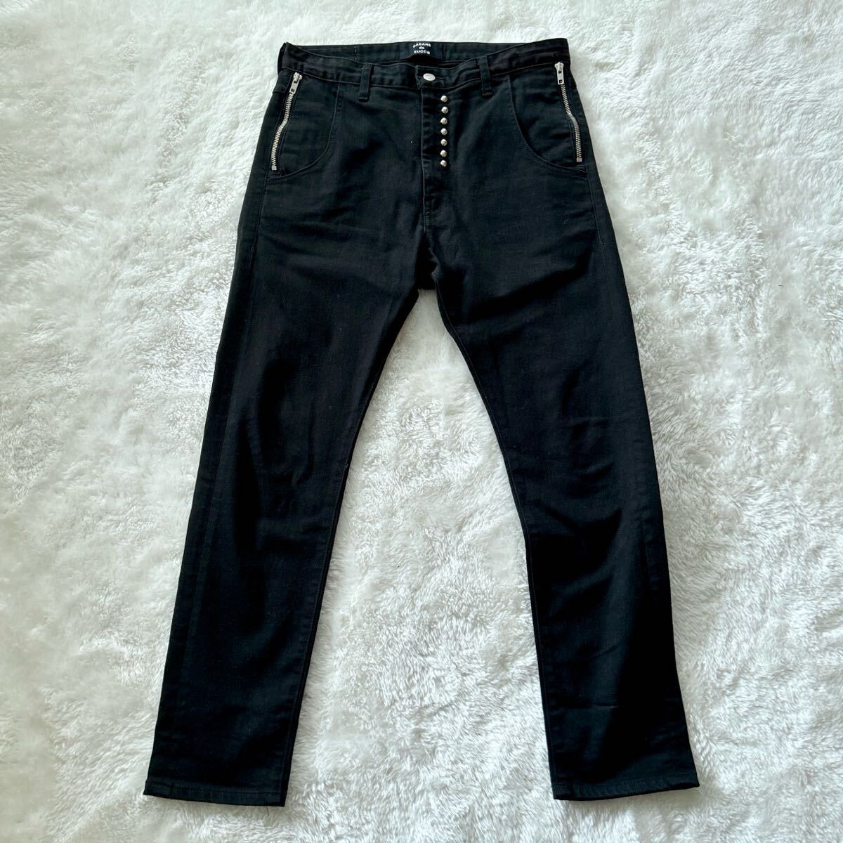 CABANEdeZUCCA デニム スタッズ ブラック Mサイズ ストレッチあり拍卖