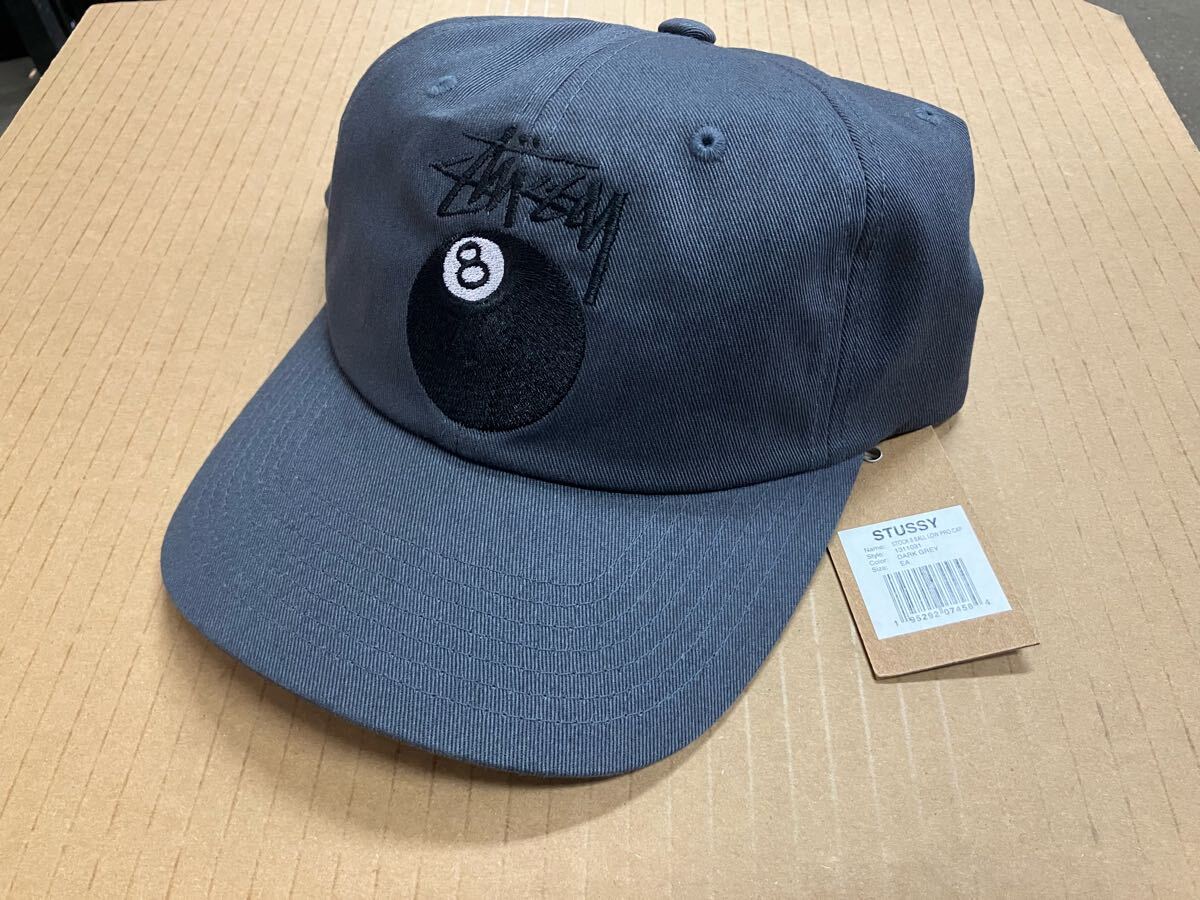 STUSSY STOCK 8 BALL LOW PRO CAP DARK GREY 1311031ステューシーキャップ 帽子 グレー拍卖