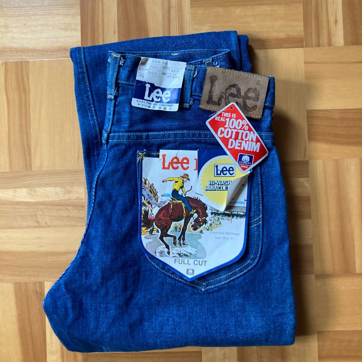 デッドストック 70s LEE リー 200番 堀越商会 左綾 70年代  デニム ジーンズ リーバイス 検索 101 サイド黒 センター赤拍卖