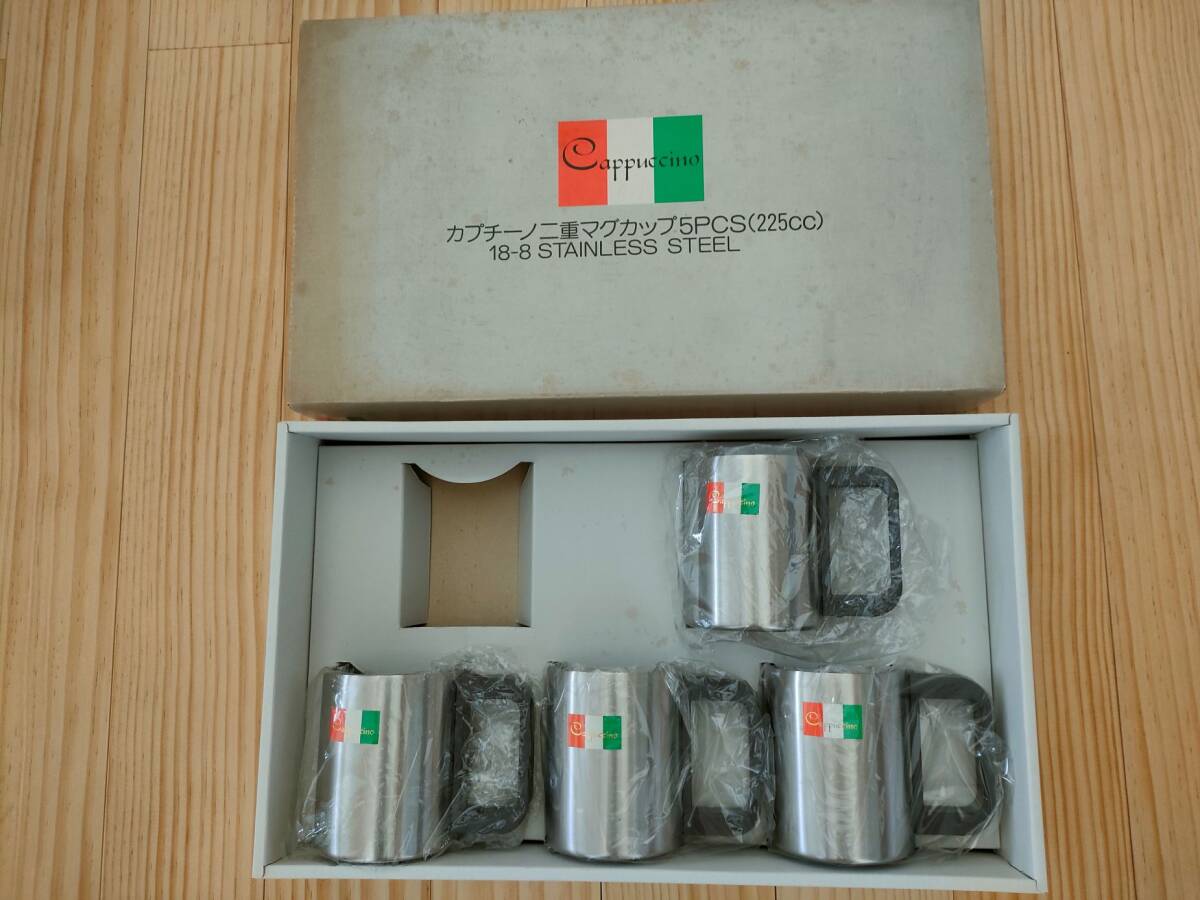 【未使用品】カプチーノ二重マグカップ4PCS(225cc)拍卖