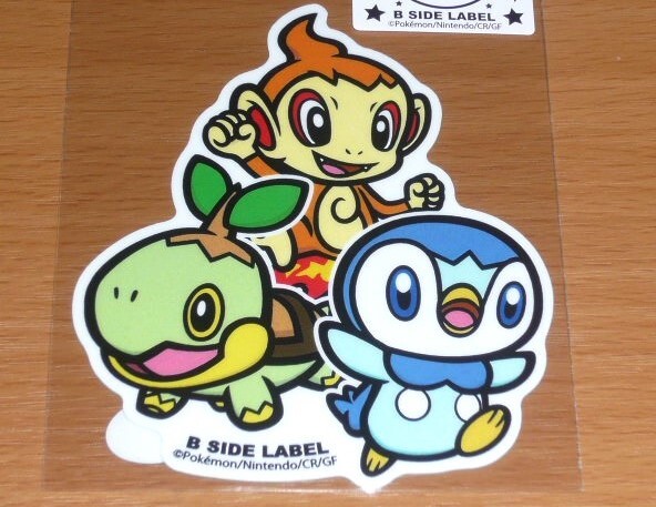 ◆ポケモン ステッカー◆ナエトル&ヒコザル&ポッチャマ◆B-SIDE LABEL◆拍卖