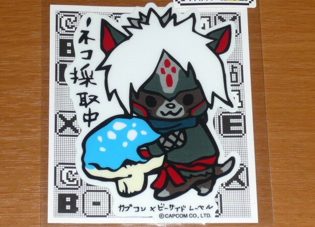 ◆モンハン ステッカー◆ネコ 採取中 オトモアイルー◆B-SIDE LABEL◆カプコン◆拍卖