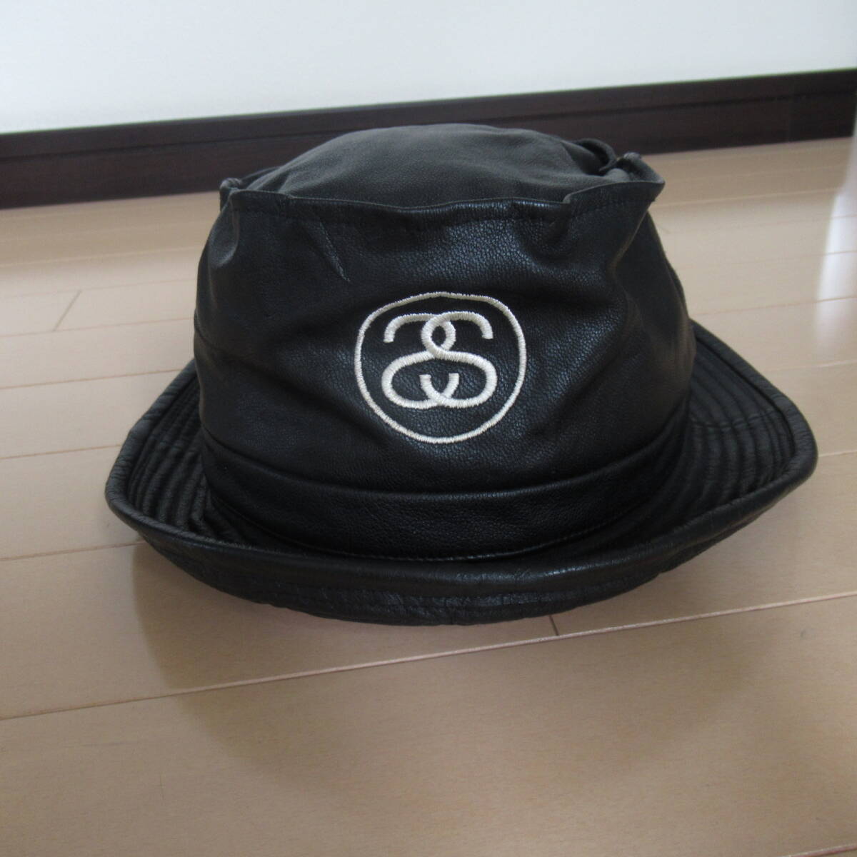 ★即決送込★レザーハット STUSSY ポークパイ CAP キャップ 帽子 オールド hat スナップバック old oldstussy ステューシー ssリンク S/M拍卖