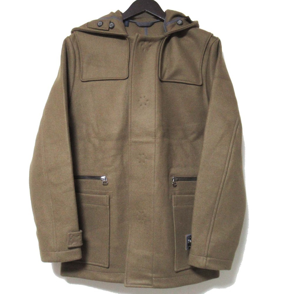 美品 LANVIN ランバン ルカオッセンドライバー期 スナップボタン ウールメルトン ダッフルコート フーデッドコート 48サイズ カーキ拍卖
