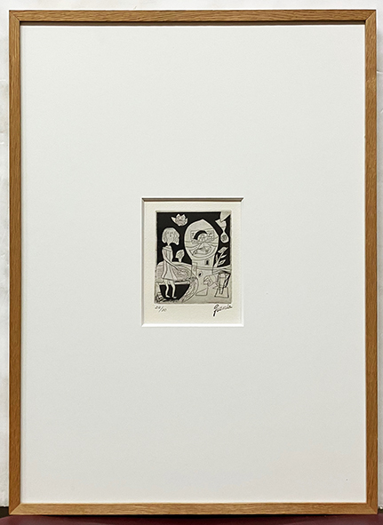 難波田史男『ある日の幻想』より「作品16」エッチング他、アルシュ紙 ed.24/30. スタンプサイン 額、箱付き ギャルリーユマニテシール拍卖