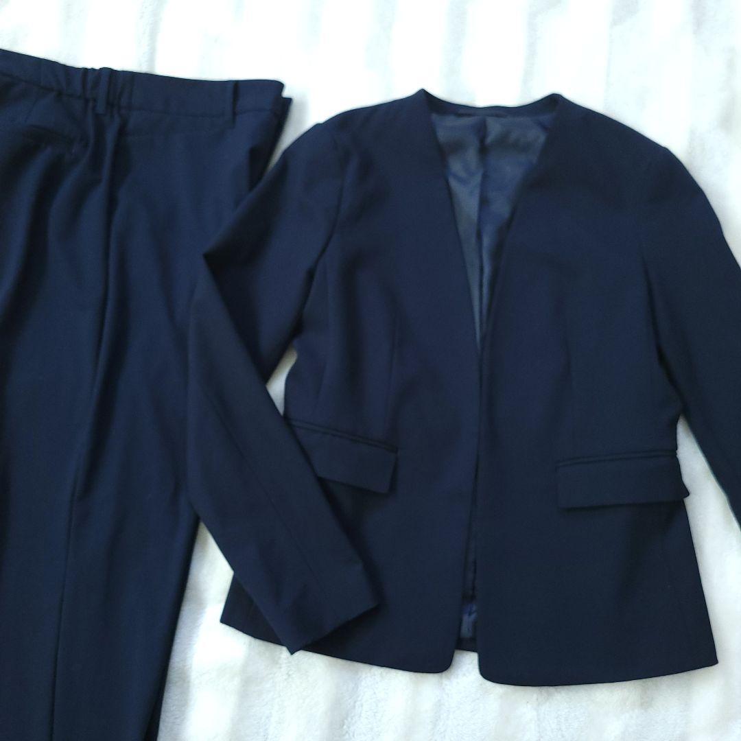 GU ジーユー レディースパンツスーツ ウォッシャブルノーカラージャケット拍卖