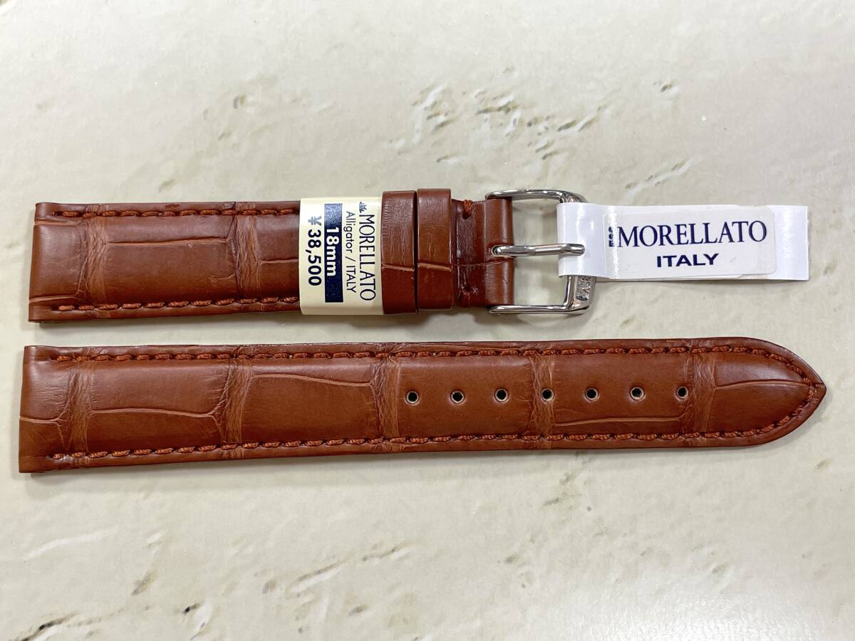 18mm Gold Brown MORELLATO マットアリゲーター AMADEUS*1拍卖