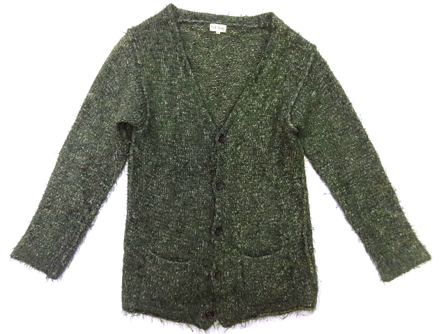 PAUL SMITH ポールスミス ロンドン 緑 グリーン グラデーション ミックス カラー シャギー モヘア タイプ ニット カーディガン 毛足長 色拍卖