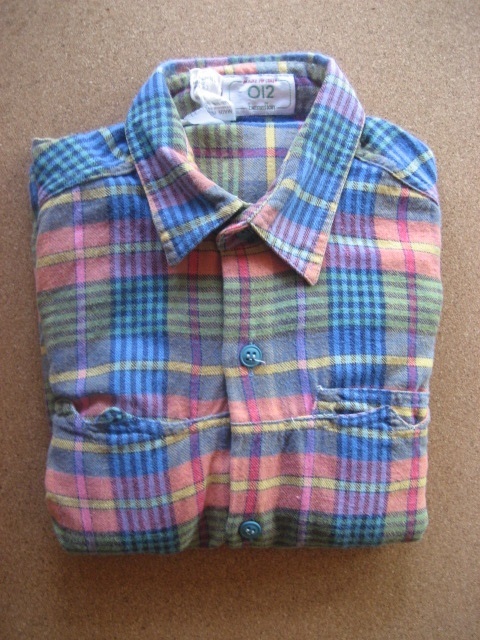 UNITED COLORS OF BENETTON 012 (ベネトン) 長袖 ネルシャツ コットンヴィエラ size:012 オレンジ系チェック(秋冬物) 子供服 キッズ拍卖