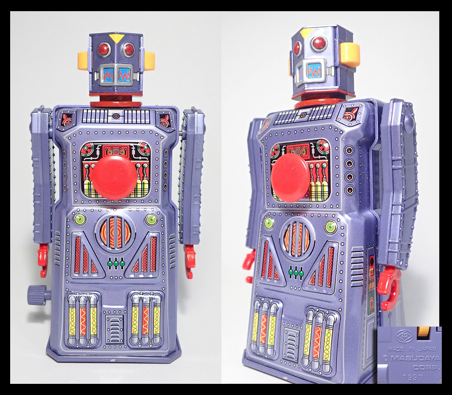 【海蛍】マスダヤ 増田屋 ミニ ターゲットロボ ゼンマイ ブリキ 高さ約12cm yr0012拍卖