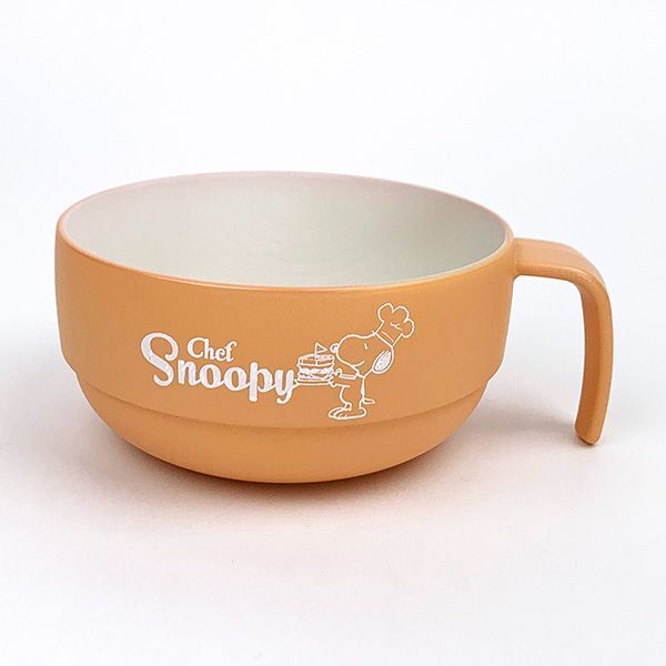 スヌーピー 木目調スタッキングマグ (シェフスヌーピー) スープカップ オレンジ SNOOPY拍卖