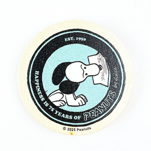 スヌーピー 丸型木のマグネット グリーン PEANUTS 75th SNOOPY 日本製拍卖