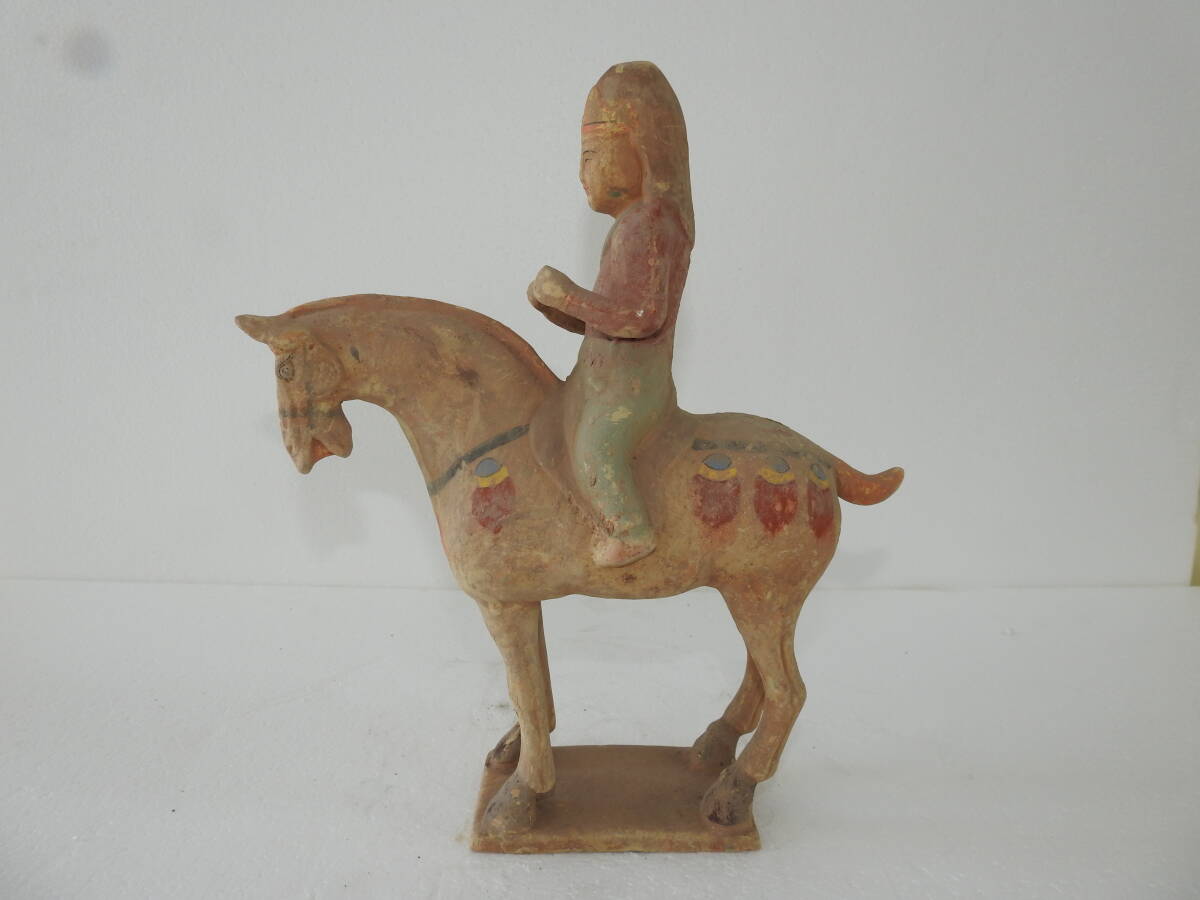 ■中国古玩 唐物 唐代 陶器人物馬俑 時代物 極上品■拍卖