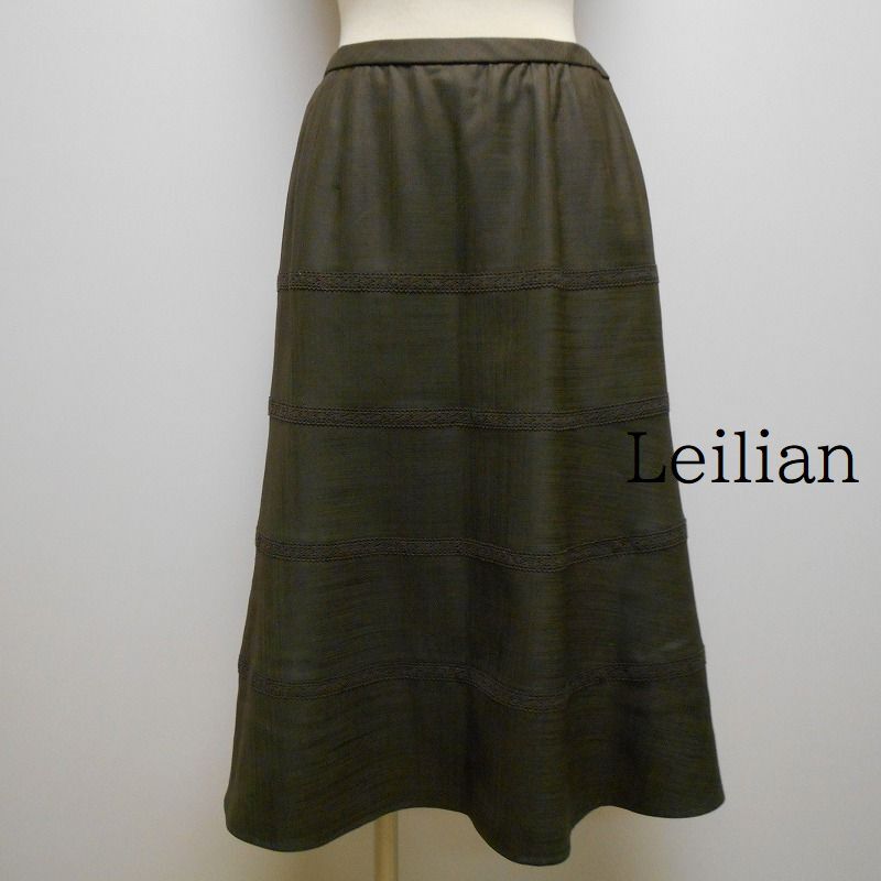 943289 Leilian レリアン 茶系 ロングスカート 11拍卖
