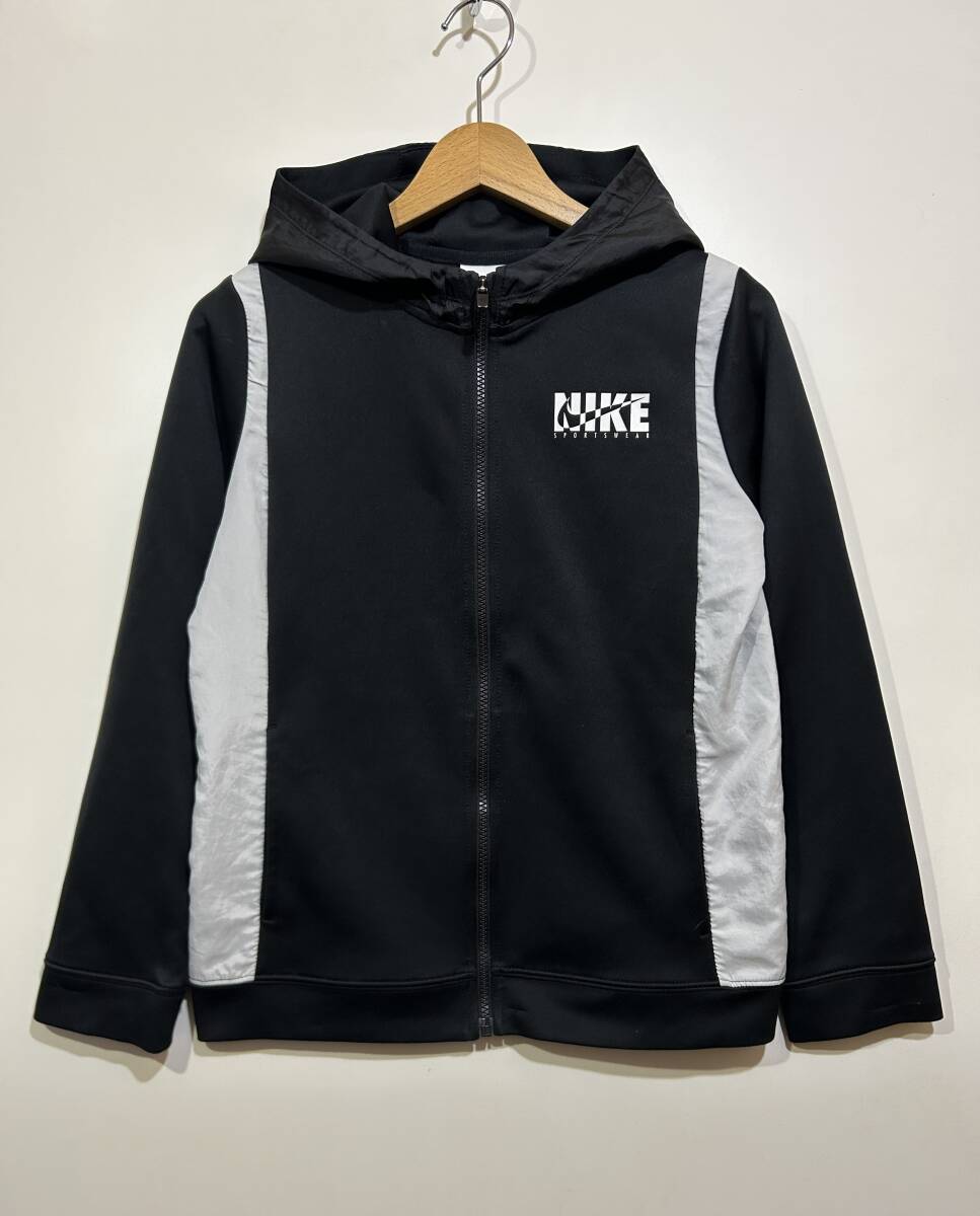 ★ NIKE キッズ ジャージ トラックジャケット L 黒 ブラック ロゴプリント スポーツウェア トレーニング 異素材切替 拍卖