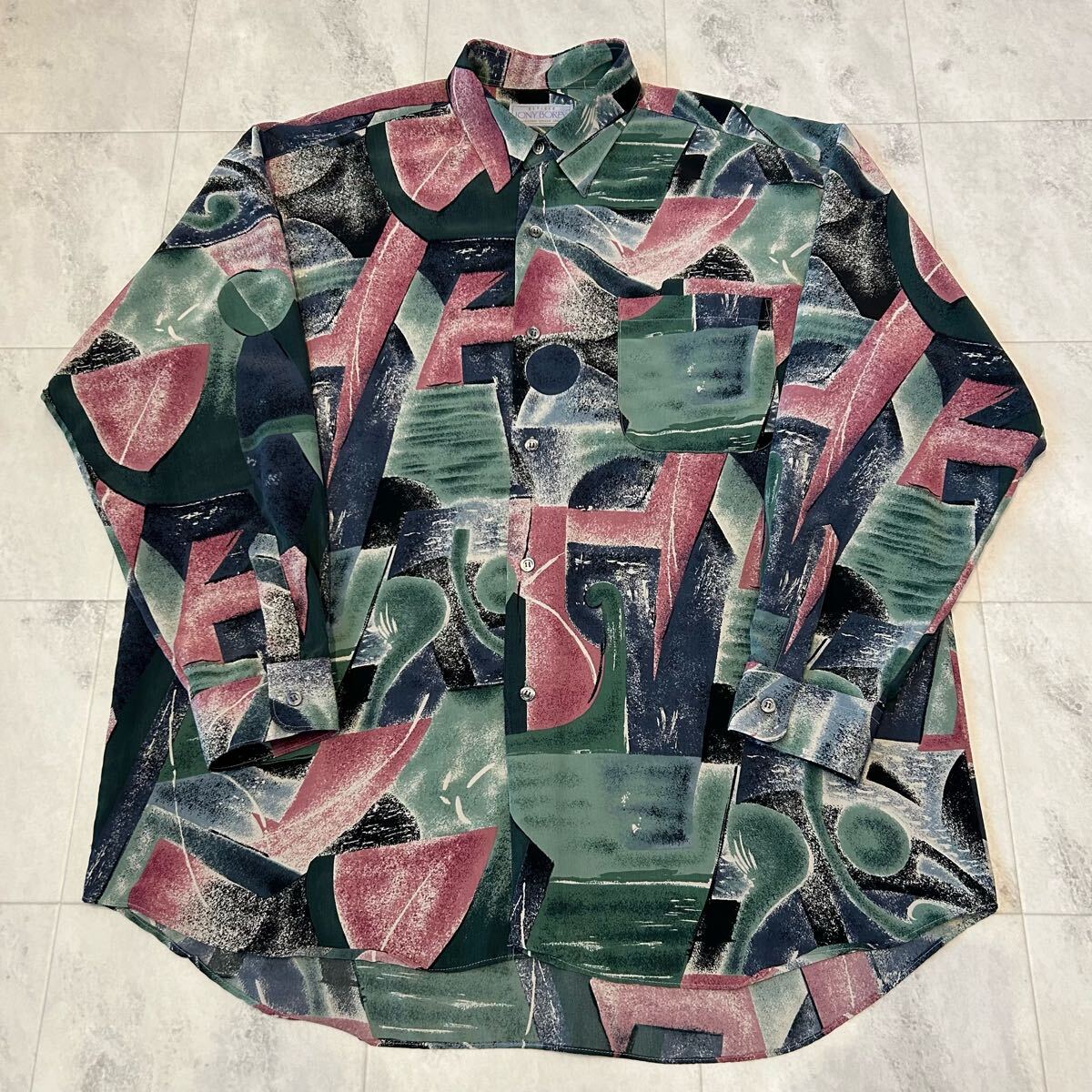 JONY BOREY 総柄 柄シャツ レトロ アート ビンテージ 長袖シャツ拍卖