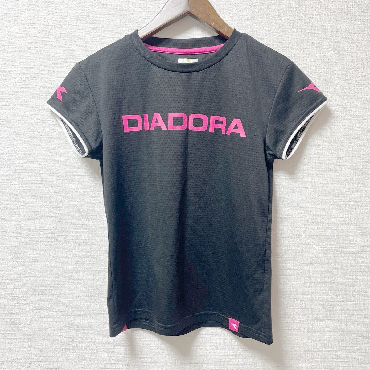 DIADORA ディアドラ レディース 半袖シャツ Mサイズ ブラック ポリエステル拍卖