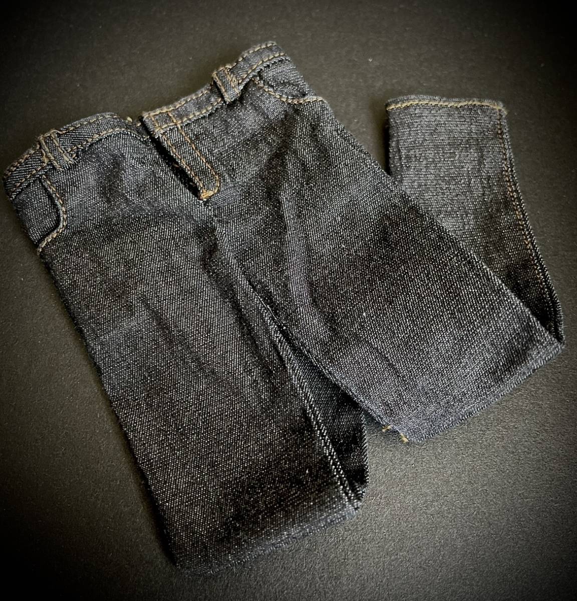 【売り切り/値上げ予定】1/6 スケール 男性 フィギュア用 衣装 服 模型 ジーンズ デニム パンツ ズボン ブラック 黒 (未使用拍卖