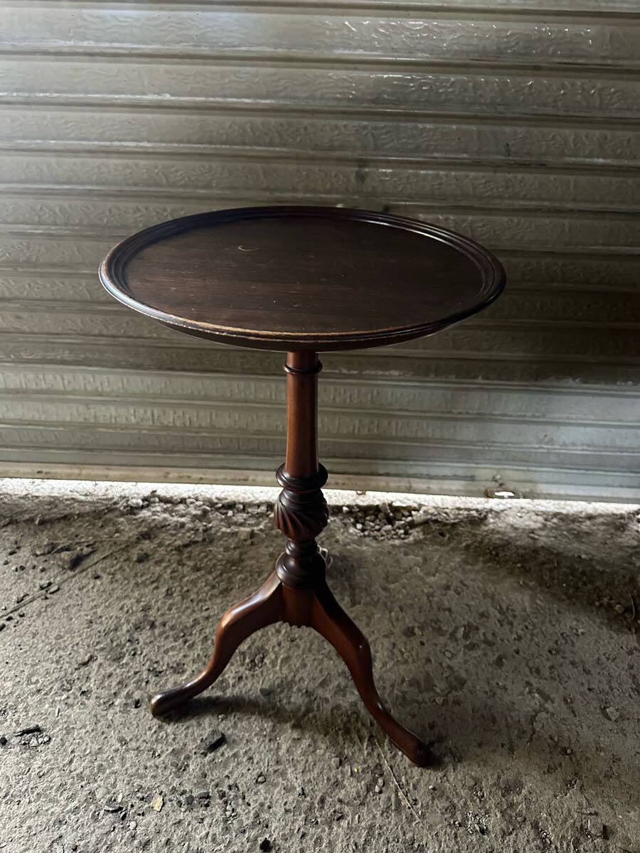 英国イギリスアンティーク家具 ワインテーブル 美しい杢目 猫脚 コーヒーテーブル マホガニー材 総無垢 花台 サイドテーブル 木製拍卖