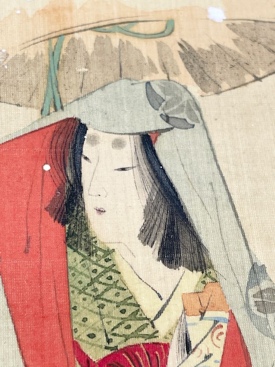 即決!模写 渡辺省亭/美人画の木版画+原画セット(検索=伊東深水 清方 鰭崎英朋 島成園 恒富 貞以 上村松園 栗原玉葉 梶田半古 鳥居言人拍卖