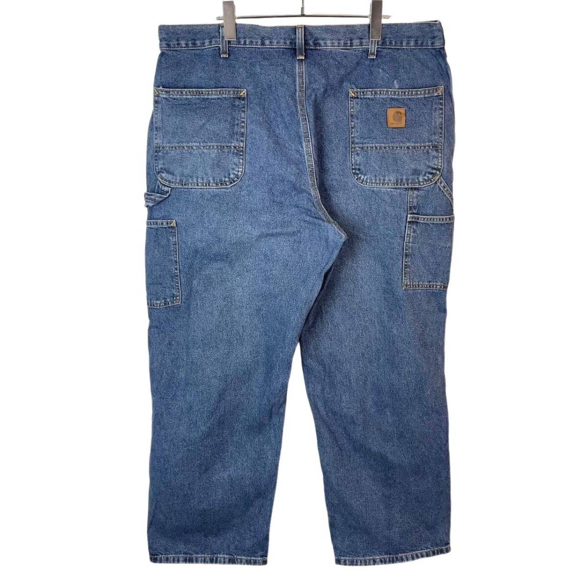 CarharttカーハートB13デニムペインターパンツカーペンターパンツワークパンツ青ブルー皮タグレザーパッチDungaree Fitダンガリー50120拍卖