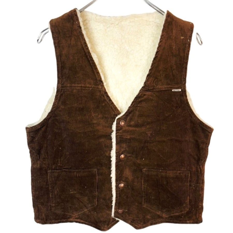 ネルソンNelsonコーデュロイベスト裏地ボアベスト茶色ブラウンレイヤードスタイルy2kレトロvintageヴィンテージ41226拍卖