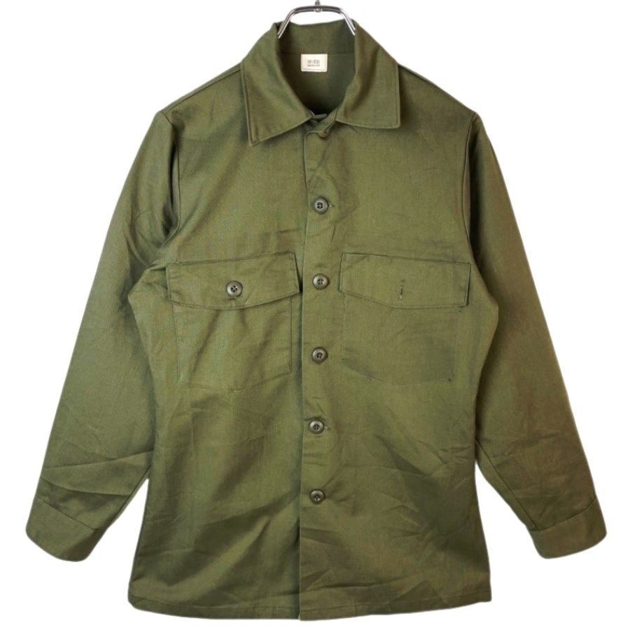 80sU.S.ARMY米軍アーミーOG-507長袖ミリタリーシャツユーティリティシャツMilitary緑カーキvintageヴィンテージ41227拍卖