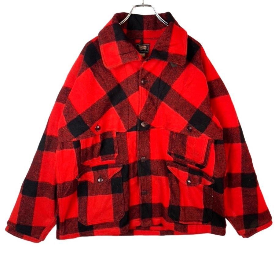 50sウールリッチWoolrichハンティングジャケッットウールジャケットマッキーノジャケットバッファローチェックブロックチェック赤41227拍卖