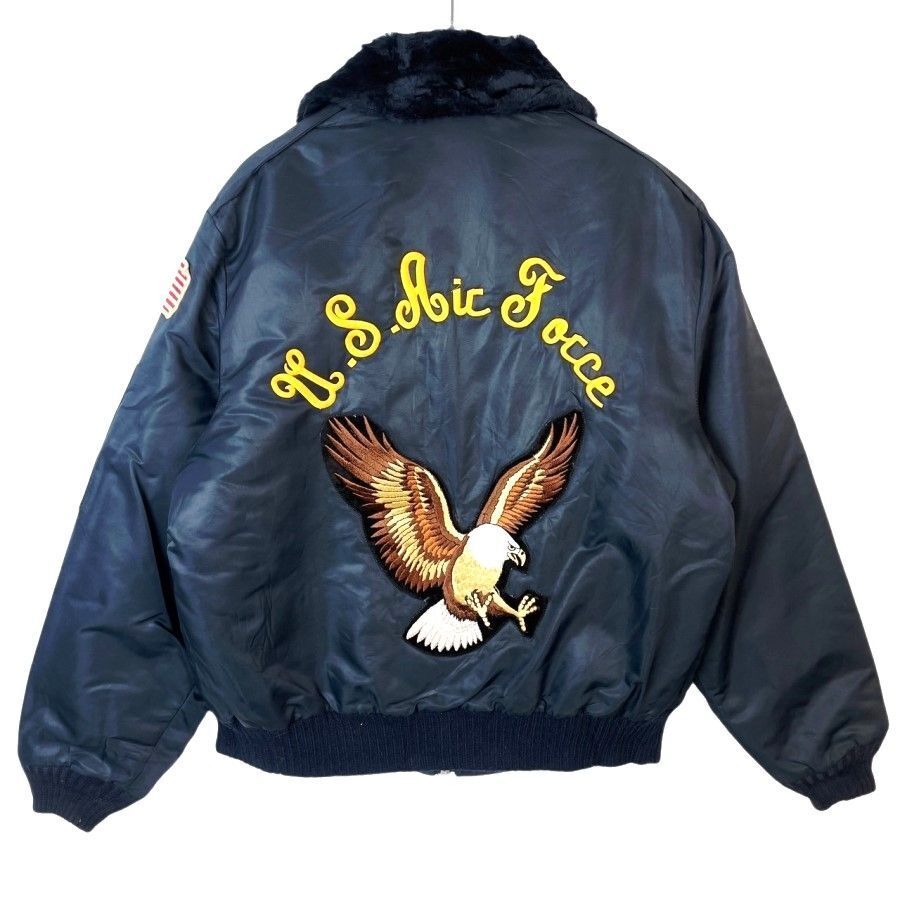 USA製David Peyserフライトジャケットミリタリージャケットブルゾン米軍アメリカ空軍Air Force刺繍ワッペン星条旗アニマル鳥イーグル41230拍卖