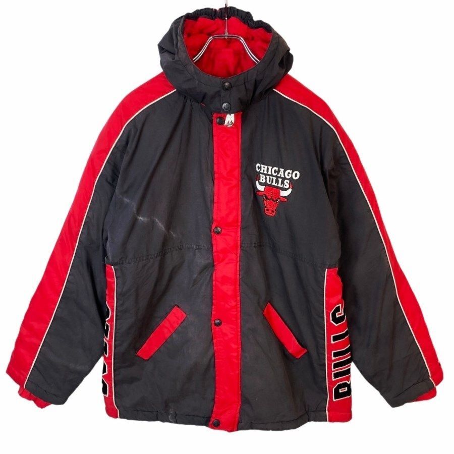 MIGHTY MACマイティーマックNBAシカゴ・ブルズChicago Bulls中綿入りナイロンジャケットフーディ裏地キルティング裏地フリース刺繍41230拍卖