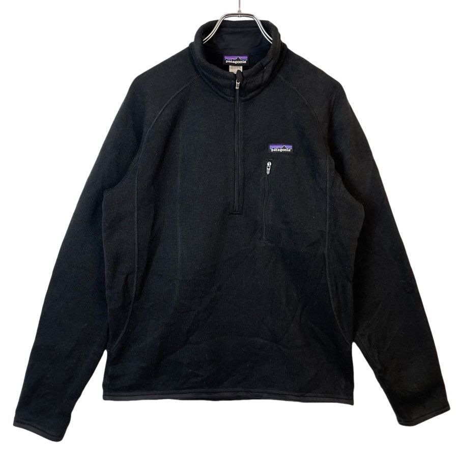 パタゴニアPatagoniaハーフジップベターセータープルオーバーフリースジャケット胸ポケットロゴタグワンポイント黒ブラックvintage50106拍卖