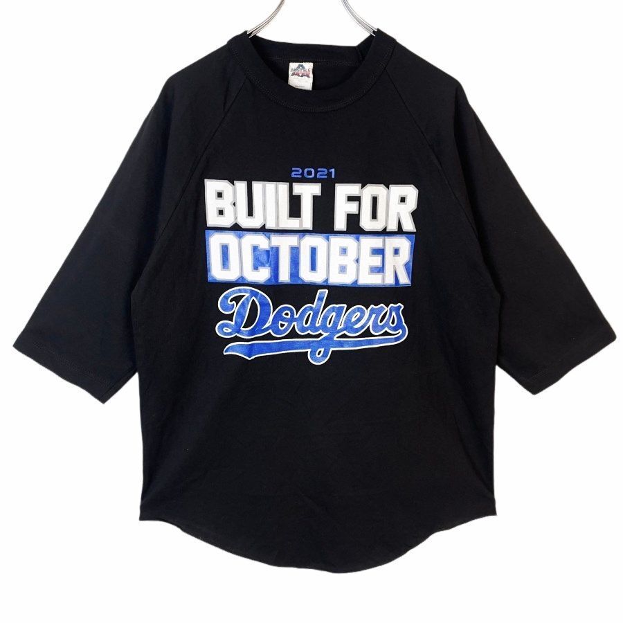 AlstyleアルスタイルMLBロサンゼルス・ドジャースDodgersラグラン七分袖TシャツベースボールTシャツラウンドヘムTシャツ野球メジャー50108拍卖