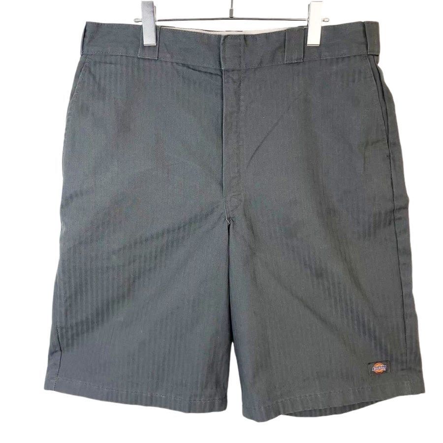 DickiesディッキーズWR815ストライプワークショーツハーフパンツショートパンツツイル生地タグワンポイントセルフォンポケット灰色50123拍卖
