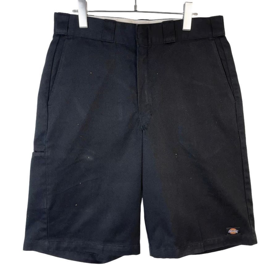 ディッキーズDickiesワークショーツハーフパンツショートパンツツイル生地タグワンポイントセルフォンポケット黒ブラックvintage50124拍卖