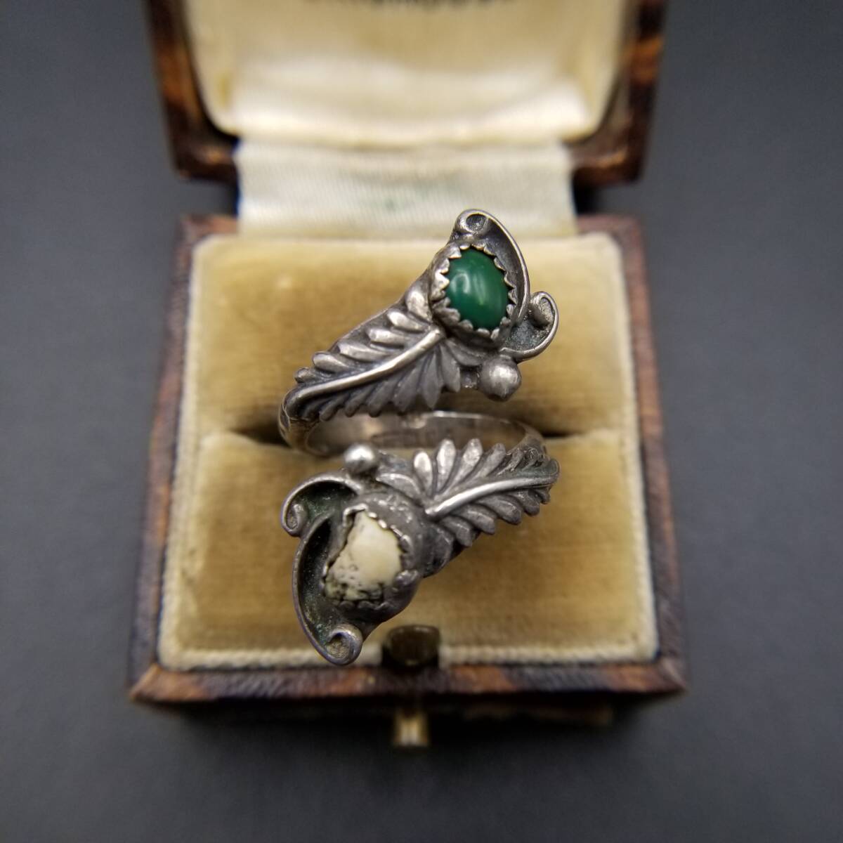 ナバホ族 Richard Begay ジャスパー ヴィンテージ フローラル ラップ リング 925 シルバー 指輪 銀 NAVAJO インディアンジュエリー R15-E拍卖