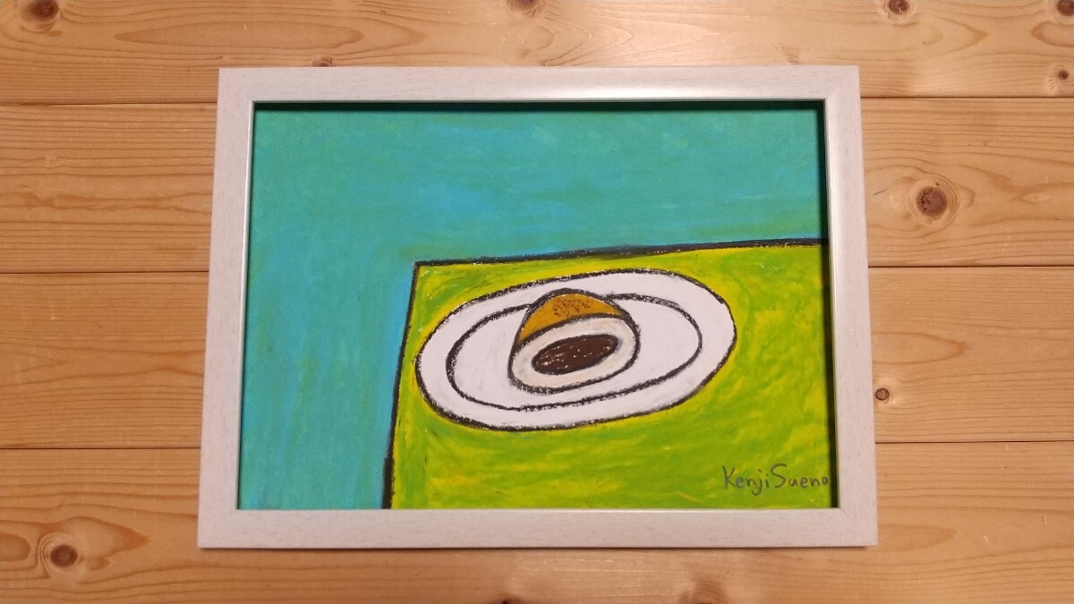 【あんぱん】手描き 肉筆 クレヨン画 絵画 A4サイズ 776,Crayon painting, oil pastel painting, original art拍卖