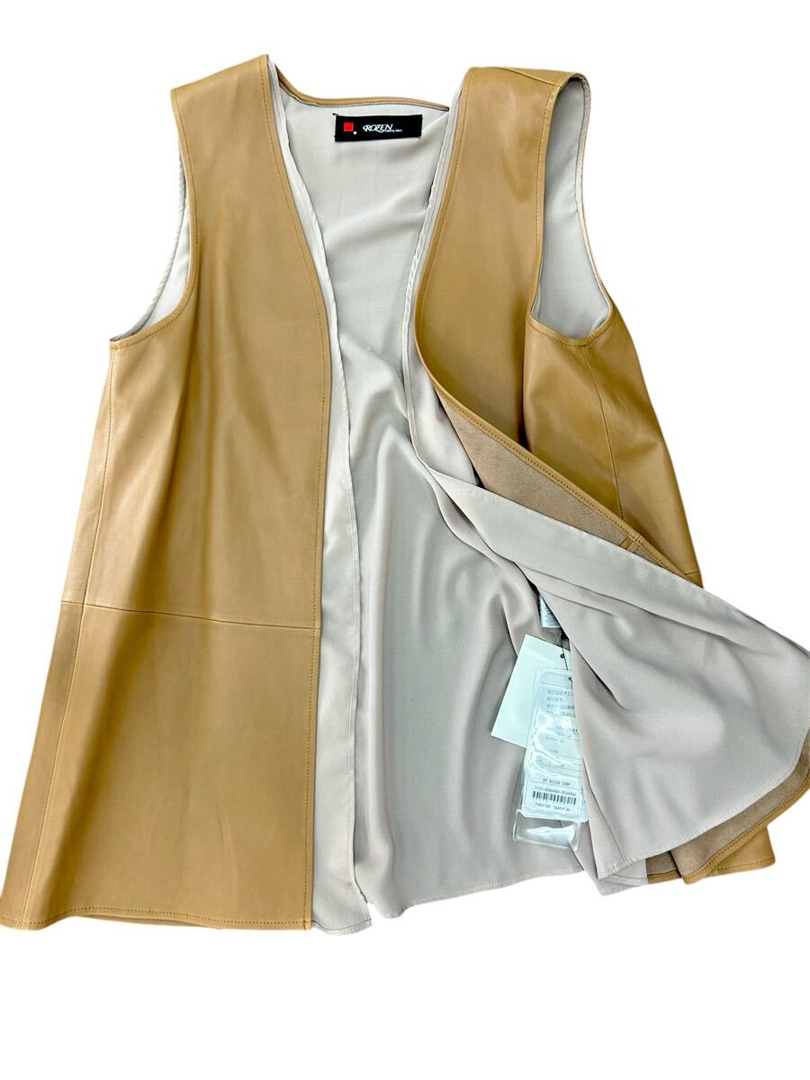 ROZEN 高級レザー 羊革 ロングジレ 新品タグ付き拍卖