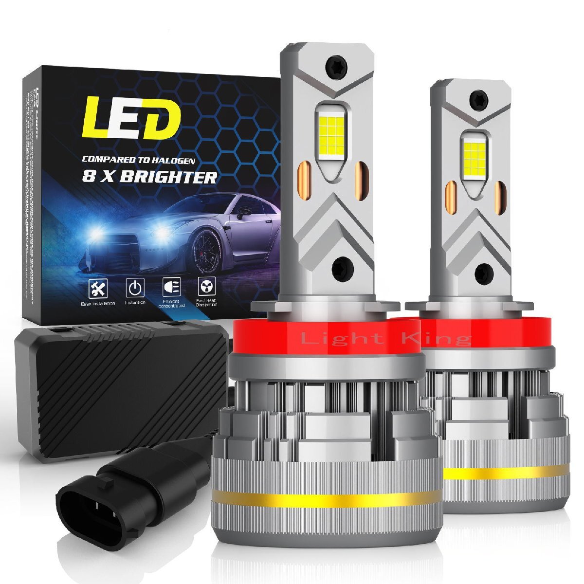 明るさ800%アップ 世界最強クラス 200W 50000LM LED ヘッドライト フォグランプ H8/H11/H16 白 2個 マツダ アテンザ MPV CX-5 デミオ拍卖