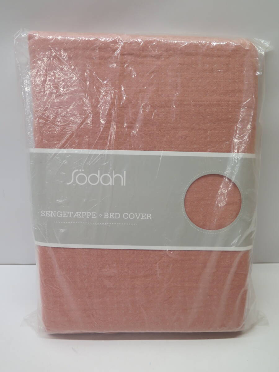 未使用保管品 デンマークブランド Sodahl ソダール オーガニックコットン シングルサイズ対応 ベッドカバー 150x260 point terracotta拍卖