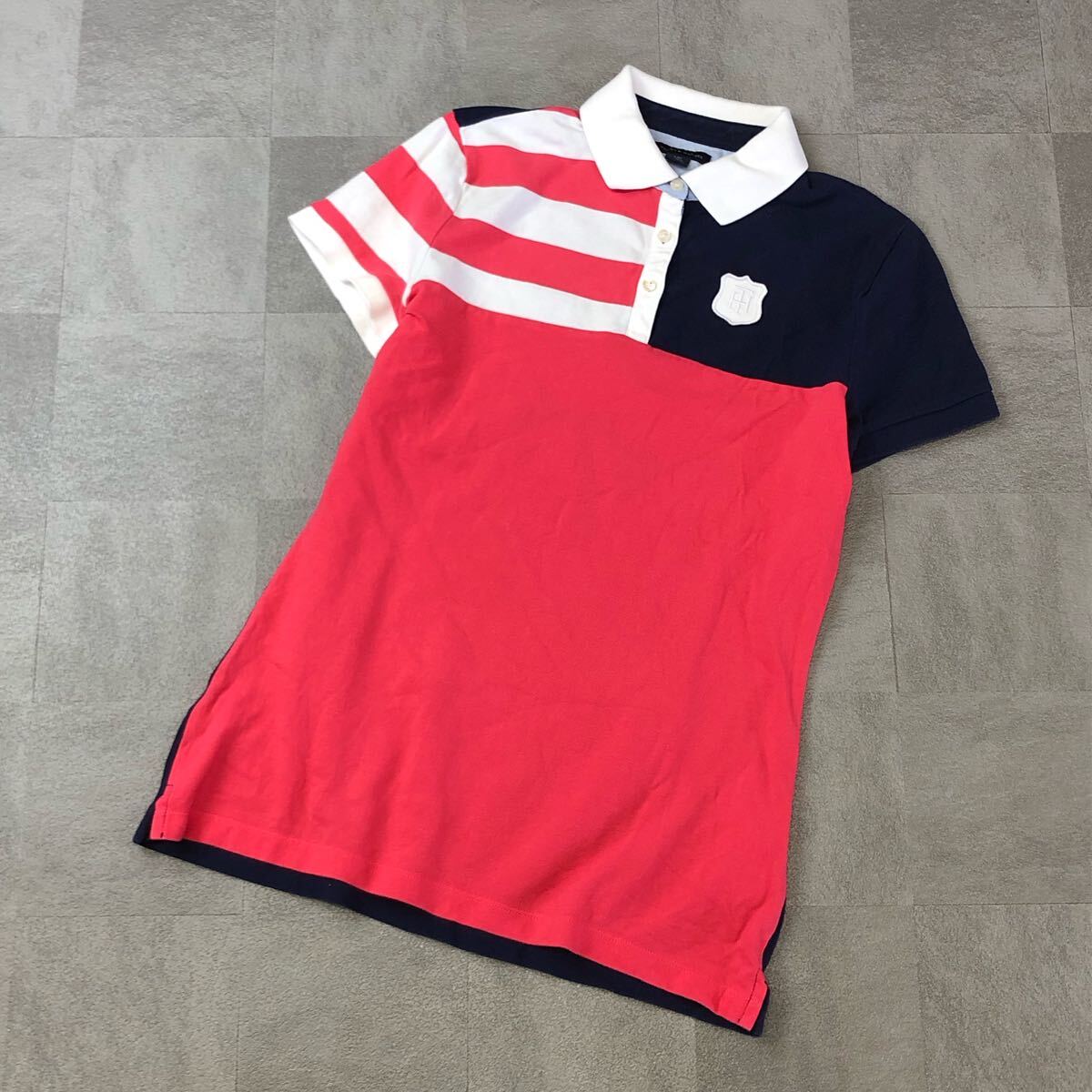 良品TOMMYHILFIGER トミーヒルフィガー 半袖ポロシャツ 半袖シャツ 半袖カットソー トップス レディースL/G 古着拍卖