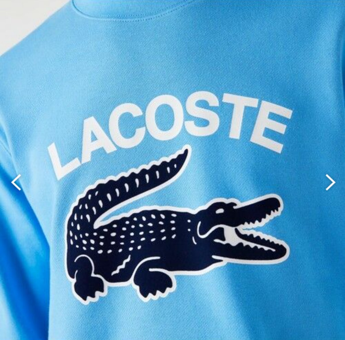 新品 未使用 タグ LACOSTE ラコステ SH9689 ビッグ クロック カレッジ ロゴ クルー ネックス ウェット トレーナー Classic Fit フィット 青拍卖