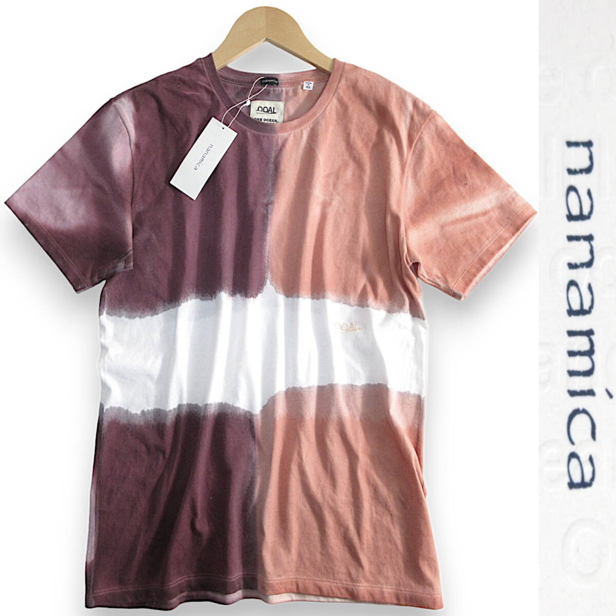 【送料無料】新品◆nanamica◆吸水速乾 オーバーサイズ グラフィック 半袖 Tシャツ XS 桃◆ナナミカ OOAL COOLMAX SUHS243U◆abj J1853a拍卖