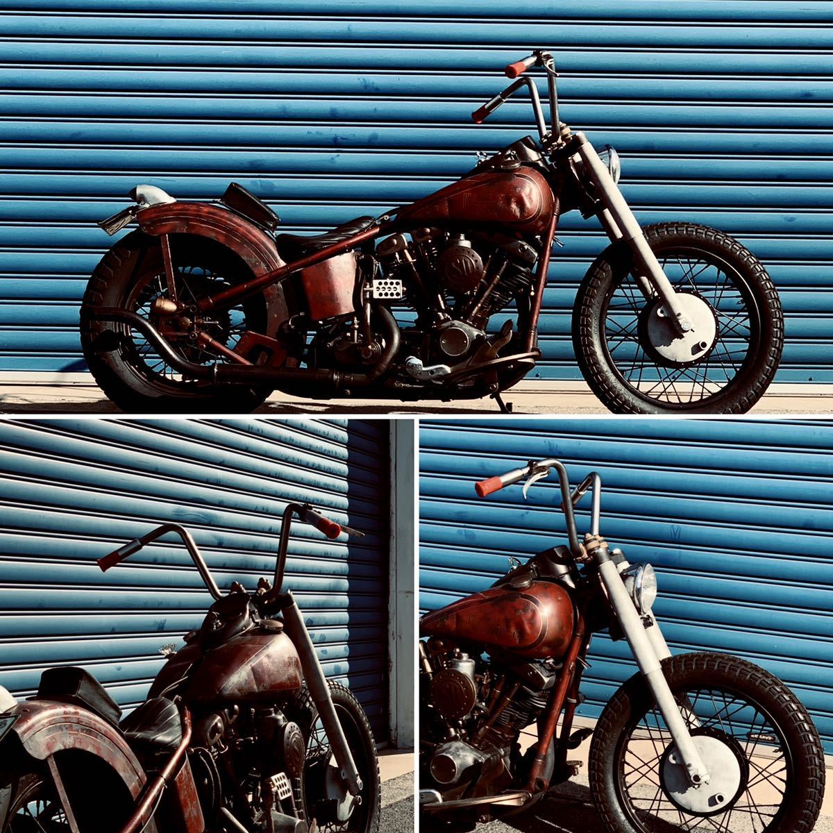 60s スタイル ナロー ミドル エイプ 250H ナックル パン ショベル ビンテージ チョッパー スチール仕上 ヘリングス MCM フロリダ拍卖