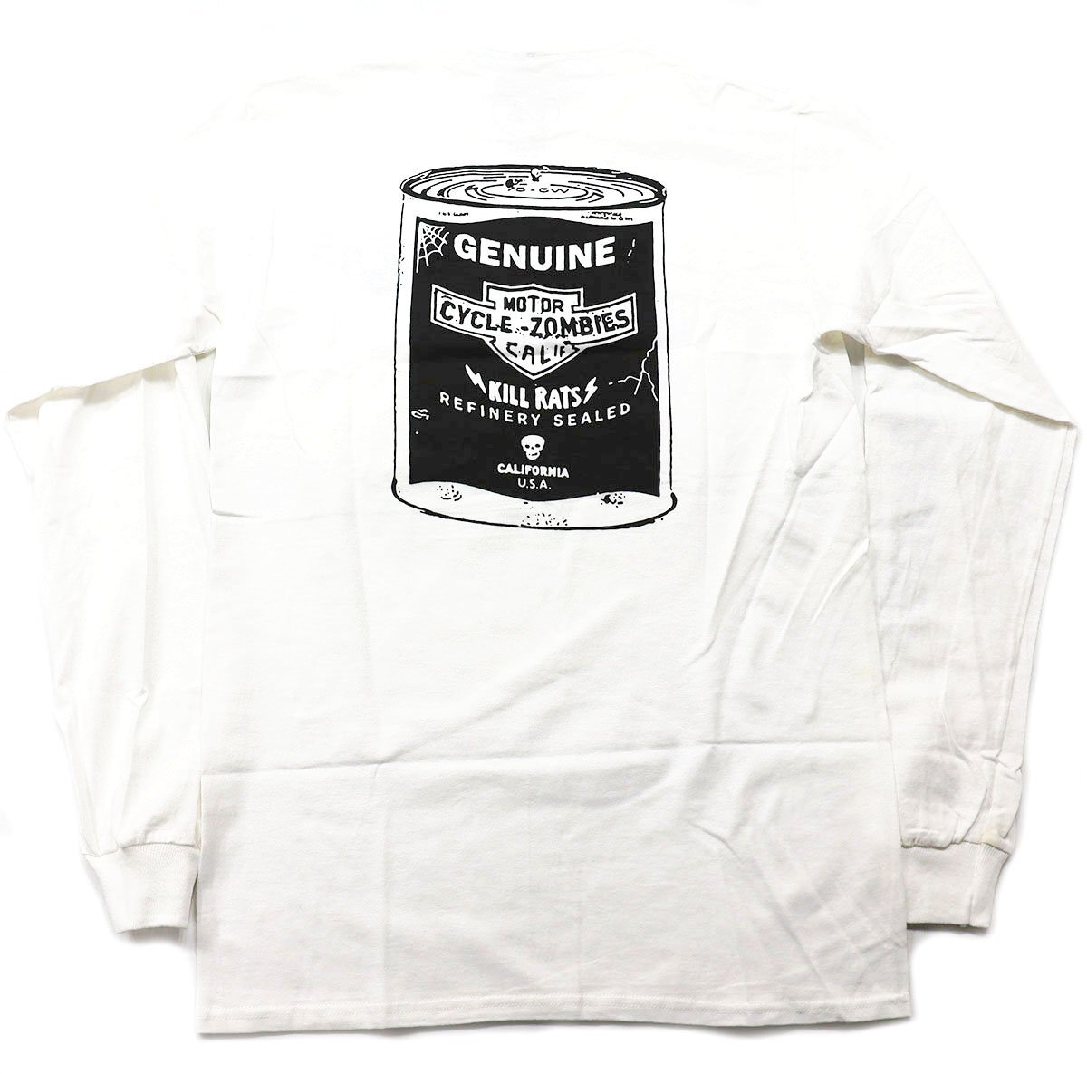 CYCLE ZOMBIES (サイクルゾンビーズ) CREW NECK L/S TEE - KILL RATS - / クルーネック長袖Tシャツ 未使用品 ホワイト size S / ロンT拍卖