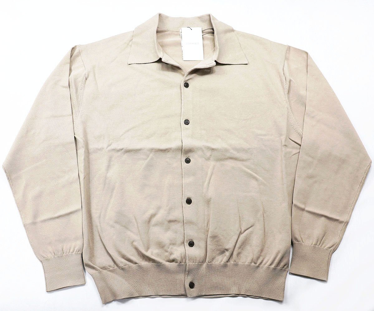 SOPHNET. (ソフネット) 24SS KNIT POLO CARDIGAN / ニットポロ カーディガン SOPH-240061 ベージュ 未使用品 size L拍卖
