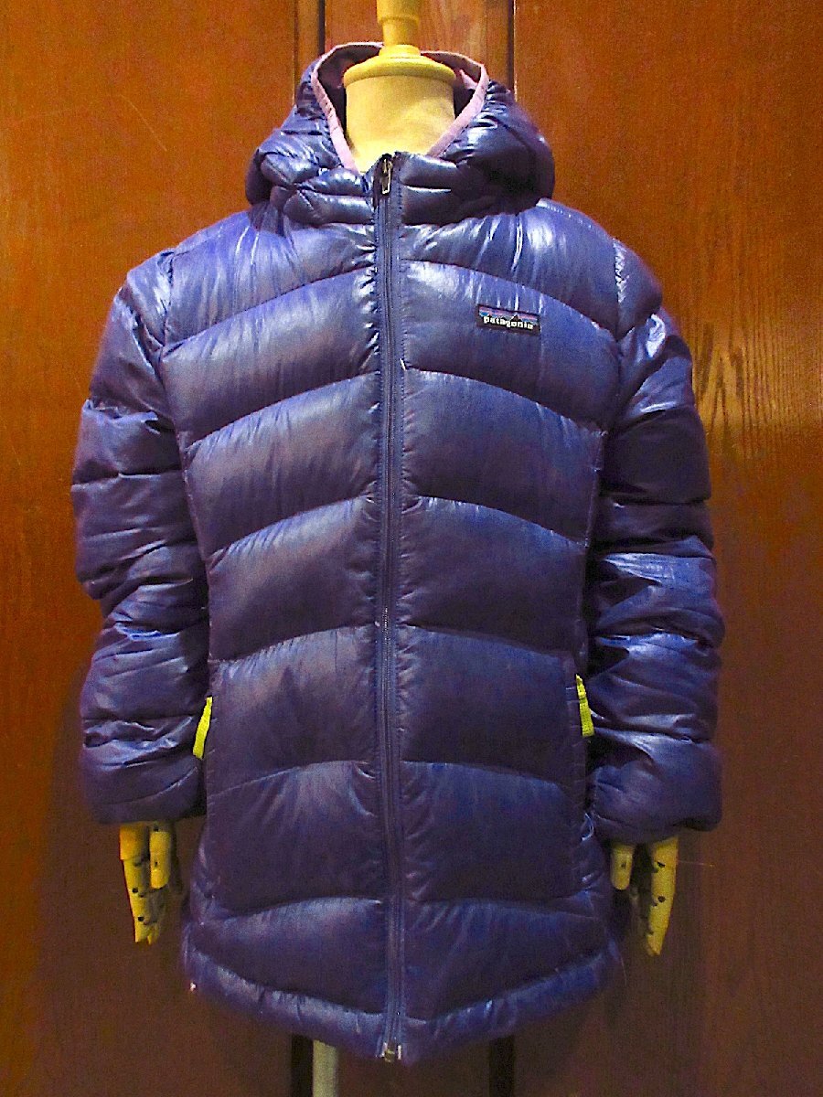ビンテージ●Patagoniaキッズフード付きダウンジャケット紫size GIRL'S M●250401m1-k-jkパタゴニア子供服古着拍卖