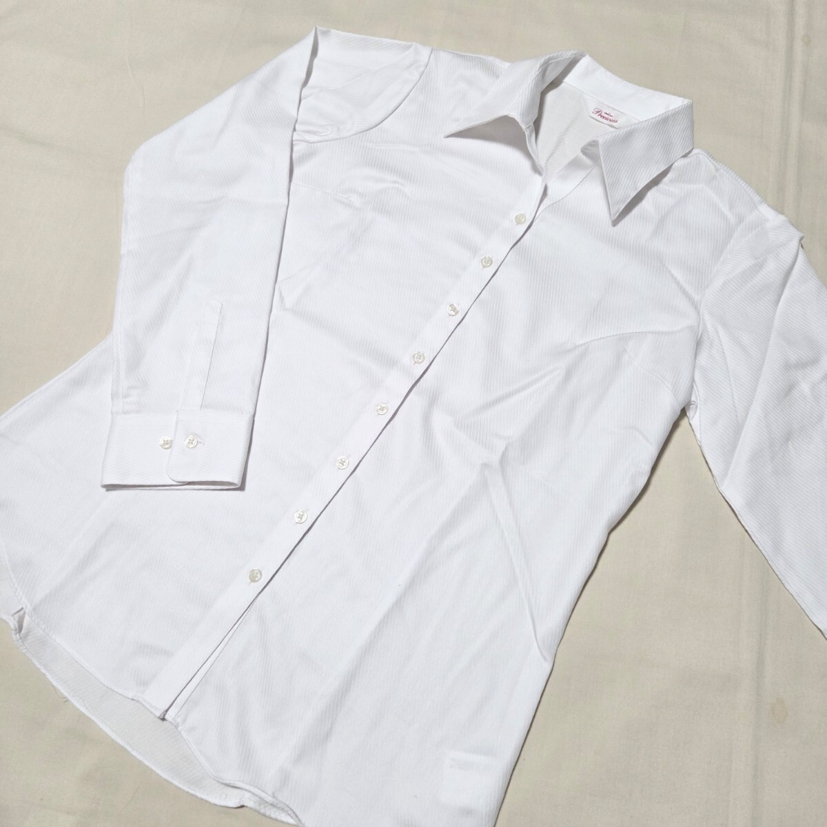 ☆FP22 n.line エヌライン フォーマル レディース 13号 長袖 シャツ ブラウス ピンク ストライプ ビジネス セレモニー拍卖