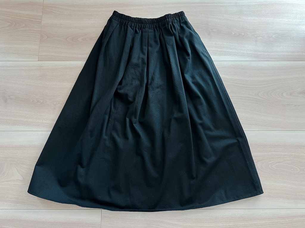 ■Melan Cleuge / メランクルージュ■シンプルロングスカート■黒 ブラック コットン100%拍卖