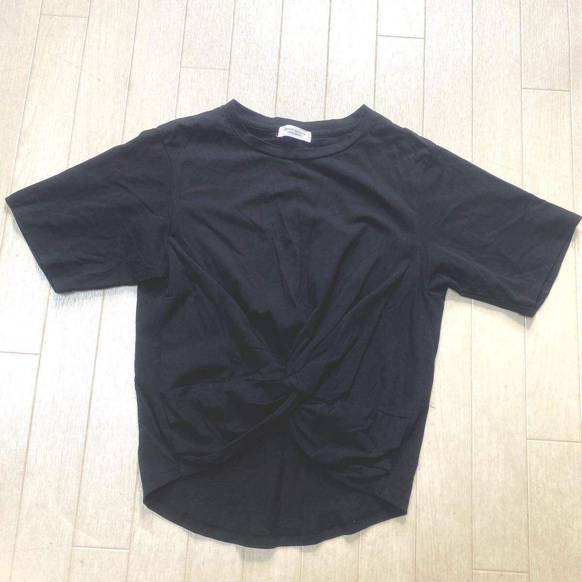 4147☆ BEAUTY&YOUTH UNITED ARROWS 半袖カットソー 半袖Tシャツ レディース プラック拍卖
