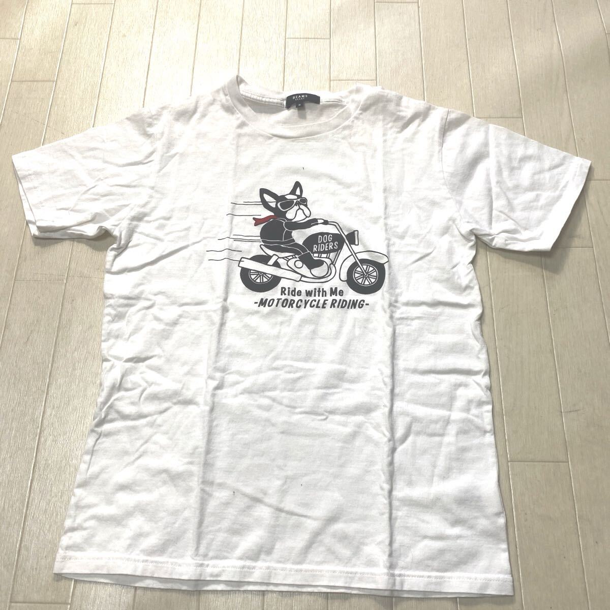 4155☆ BEAMS HERT ビームス ハート トップス 藩祖Tシャツ 半袖カットソー レディース M ホワイト イラスト拍卖